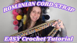 How To Crochet a GORGEOUS Romanian Cord Strap | EASY Tutorial for Bag Straps, Purse Handles &amp; MORE