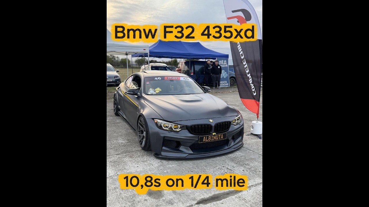BMW F32 435xd widebody Drag Race acceleration 10,8s on 1/4 mile