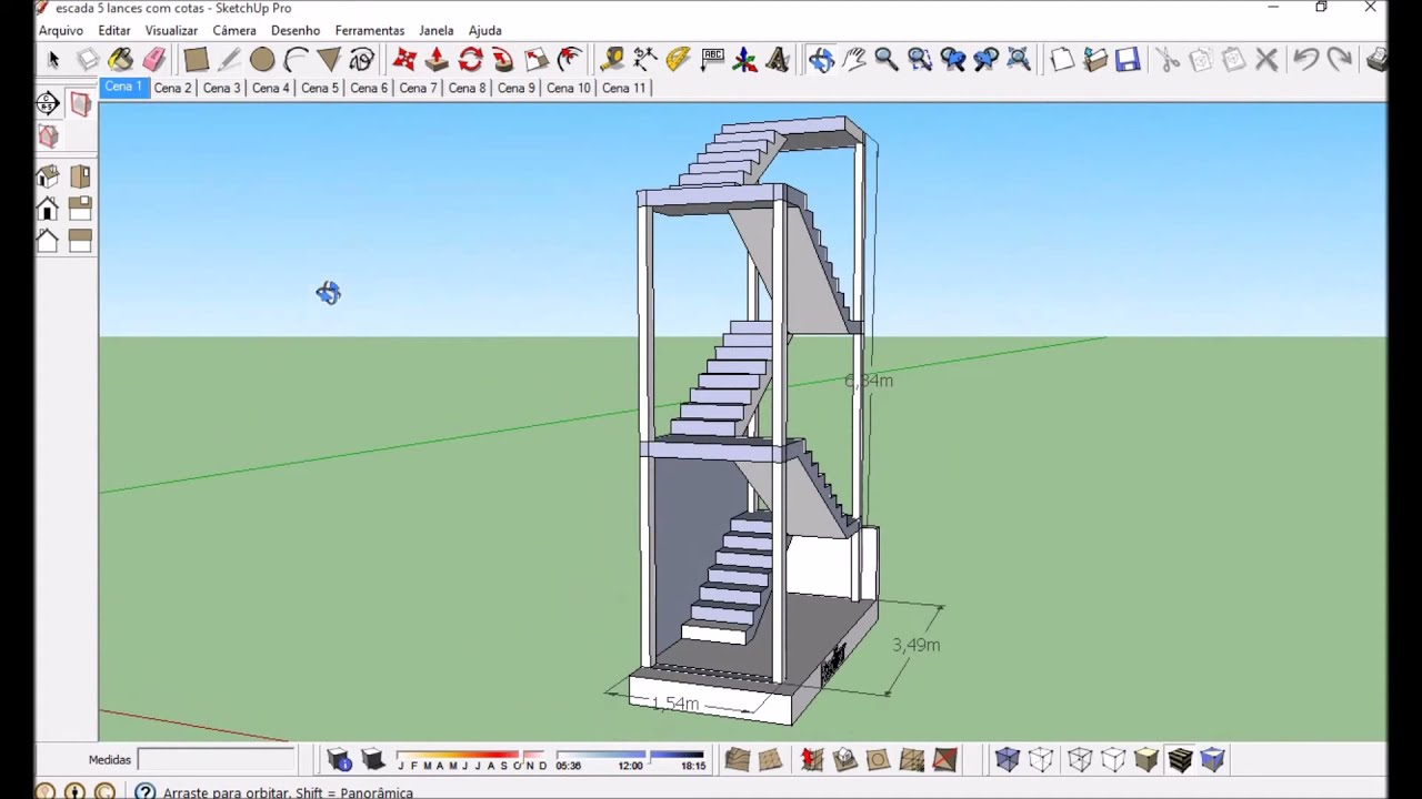 Escada de concreto armado em pequeno espaço 5,38m2 - 2 