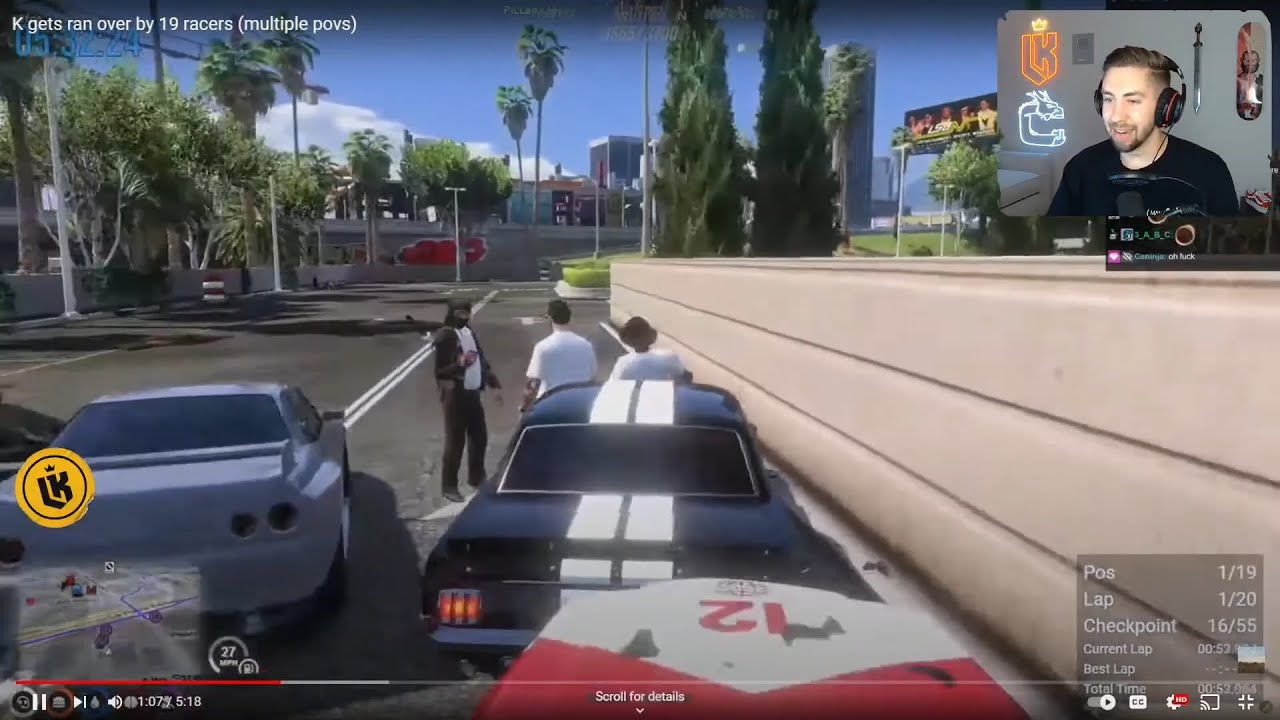 Kebun reacts to my edit of him getting ran over by 19 racers