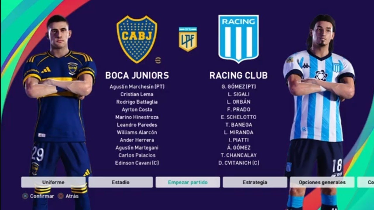 Chile Pes Aura Ps4 / Boca Juniors vs Racing Club /Liga Argentina Apertura 2026