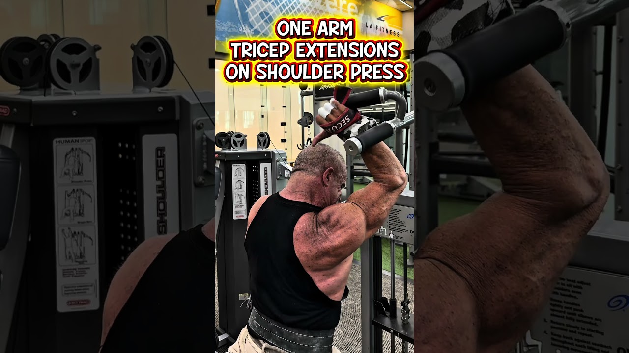 One ARM TRICEP EXTENSIONS ON THE SHOULDER PRESS #workout #motivation #muscle #workouttips #triceps