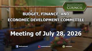 BFED Committee Meeting of July 28, 2026