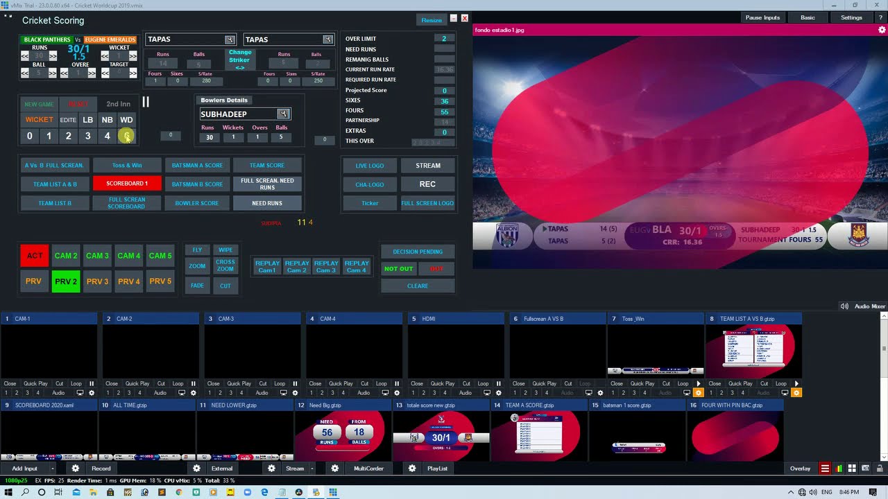 vmix cricket scoreboard cricket scoring system Automated Soccer cricket scoring for vmix