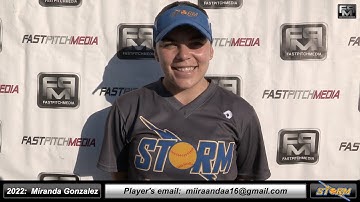 2022 Miranda Gonzalez 3.8 GPA - Athletic Lefty First Base & Outfielder Softball Skills Video - Storm
