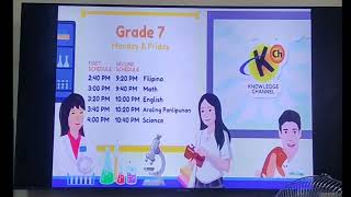 Information Grade 7 class schedule knowledge channel  News