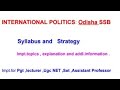 IR Syllabus and strategy/ssb PGT political science