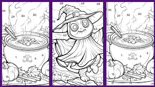 Halloween coloring coloring by number coloring