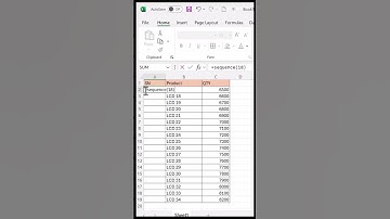 Excel SEQUENCE Formula Explained in 60 Seconds | Excel Shorts #excel #exceltips #ytshorts