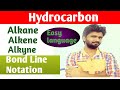 Hydrocarbon chemistry class11alkanes alkene alkynebond line notation 