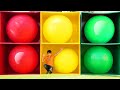 Jason and the colorful giant balloons surprise challenge