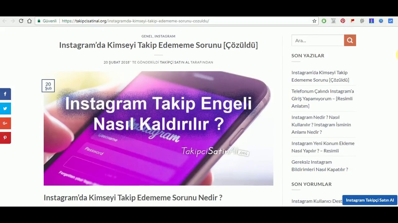  - instagramda kimseyi takip edemiyorum