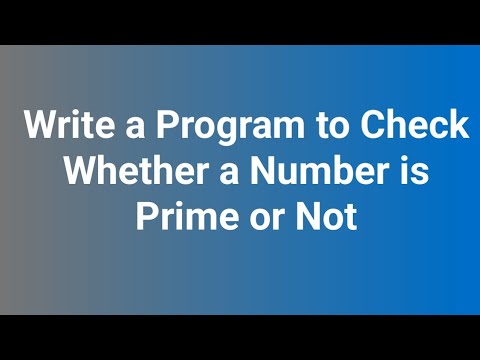 Write a Program to check whether a number is prime or not !! C ...