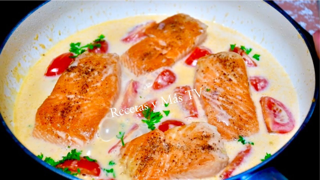 Salmón en crema de tomate - Esta receta de salmon te dejará con la boca abierta