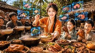 Girl time-travels to famine era gets magic mall system Feeds village wine and meat saves family