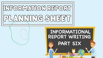 Report Writing Planning Sheet // Informational Report Writing PART SIX