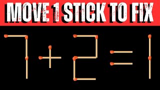 Move 1 Stick To Make Equation Correct, Matchstick Puzzle.