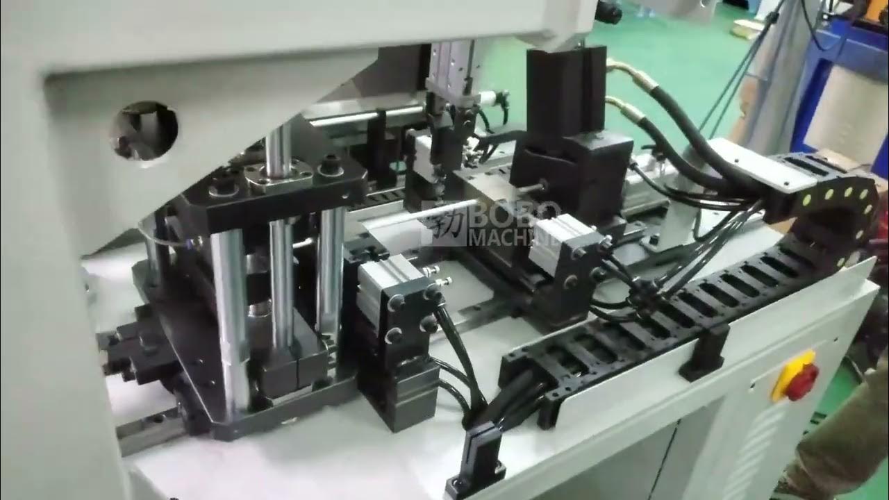 Copper and aluminum tube end flattening punching machine YouTube