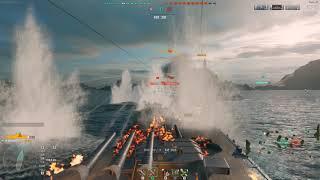 WoWs - Musashi 247k Obrona flanki screenshot 4