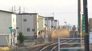 2024.04.07　JR陸奥鶴田駅　五能線 深浦行き到着【GV-E400系・2830D】　2024.04.07　JR Gonō Line