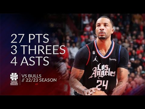 Norman Powell 27 pts 3 threes 4 asts vs Bulls 22/23 season