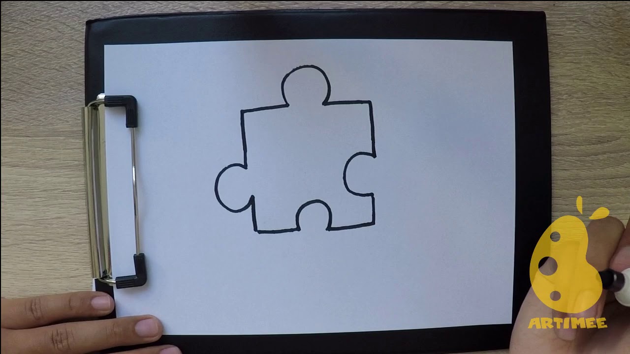 How to Draw puzzle piece - YouTube