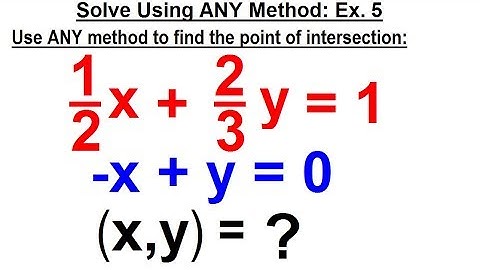 Algebra - Ch. 34: Solving System of Linear Equations (20 of 31) x=?, y=? ANY Method: Ex. 5