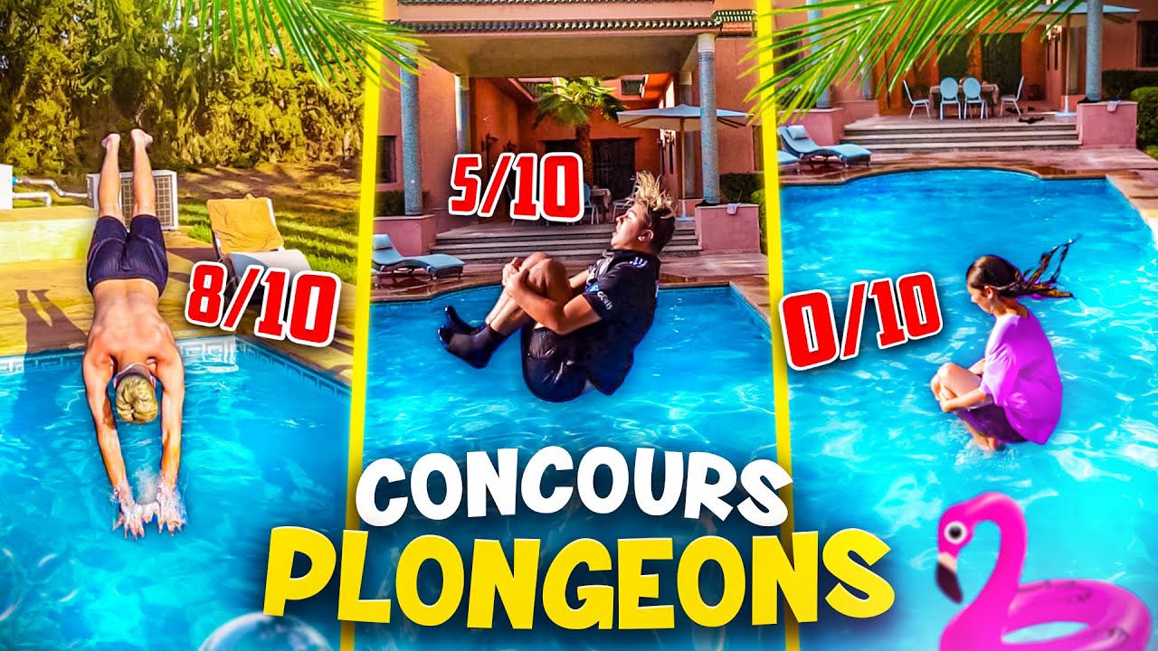 CONCOURS DU MEILLEUR PLONGEONS AVEC NOS SOEURS DANS LA PISCINE !