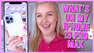 WHAT&#39;S ON MY IPHONE 13 PRO MAX (CUTE IPHONE CHARM, APPS &amp; REVIEW) || Kellyprepster