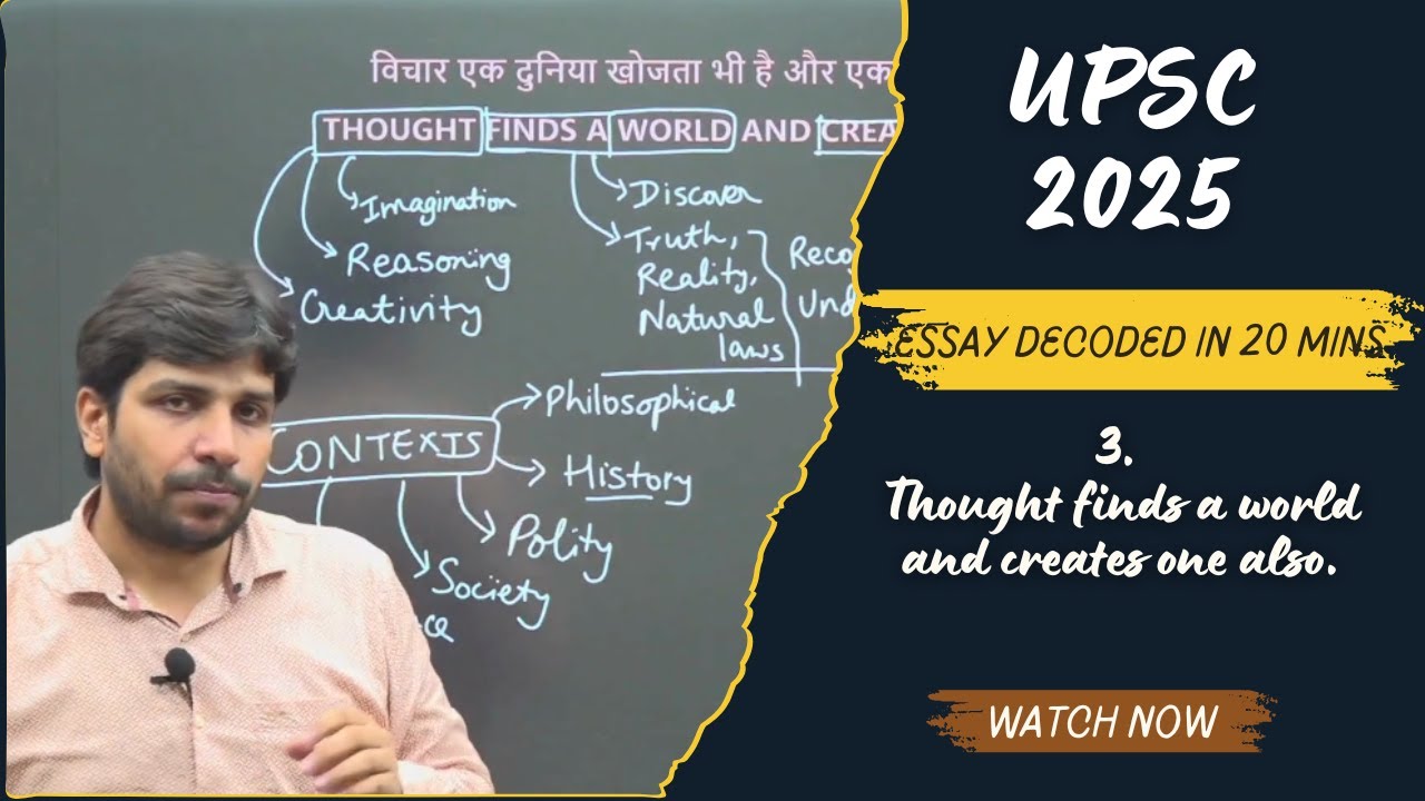 UPSC Essay 2025 | “Thought Finds a World and Creates One Also” | Essay ...