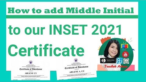 Add Middle Initial to our Inset 2021 Certificate