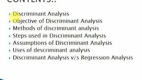 Discriminant Analysis
