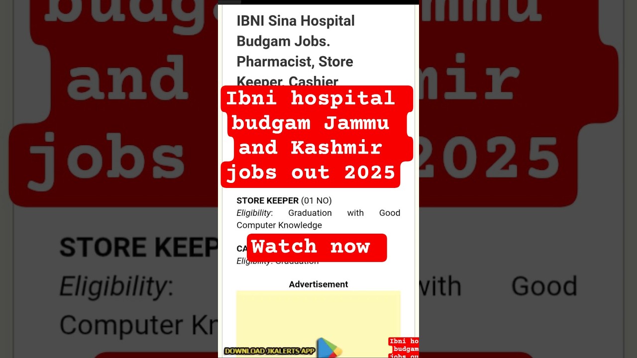 Ibni hospital budgam Jammu and Kashmir  jobs out 2025 