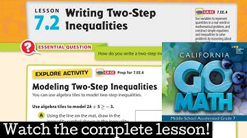 Lesson 7.2 Writing Two-Step Inequalities