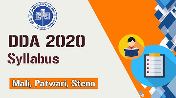 DDA Exam Syllabus 2020 |Delhi Development Authority Official | Patwari | Steno | Mali & Others |2020