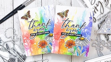 Splashy Rainbow Background with Distress Oxides