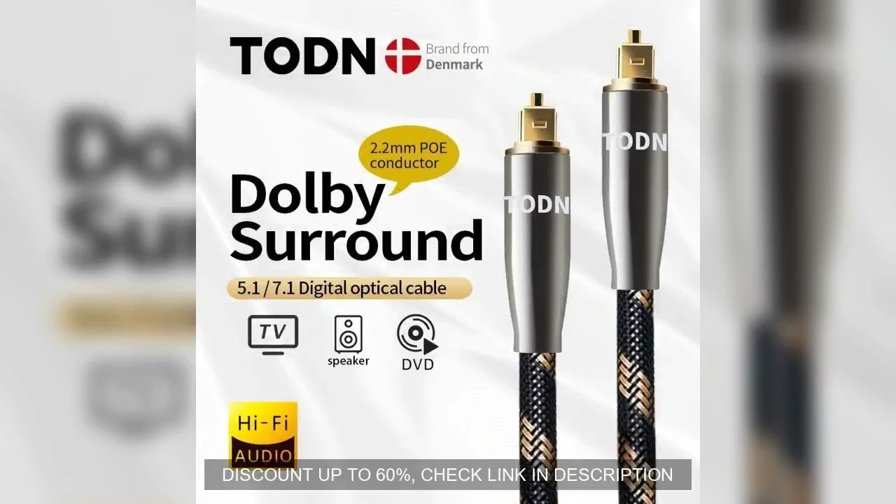 TODN Digital Optical Audio Toslink Cable Hi-end Fiber Optic Audio Cable for HIFI Video DVD TV DTS Do