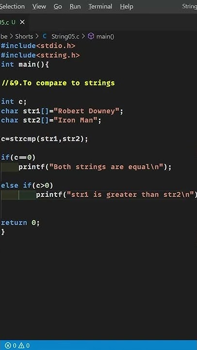 📘📕📚C Program to compare two strings in C|9 common String Function in C ...