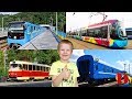 Городской транспорт и Поезда для детей. Мультики про машинки - развивающее видео. Железная дорога