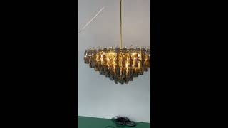 Vicky Smoke Glass Tiered Round Chandelier 37-BL lightings