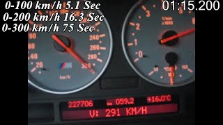 BMW M5 E39 0-300 km/h Acceleration Top speed Vmax