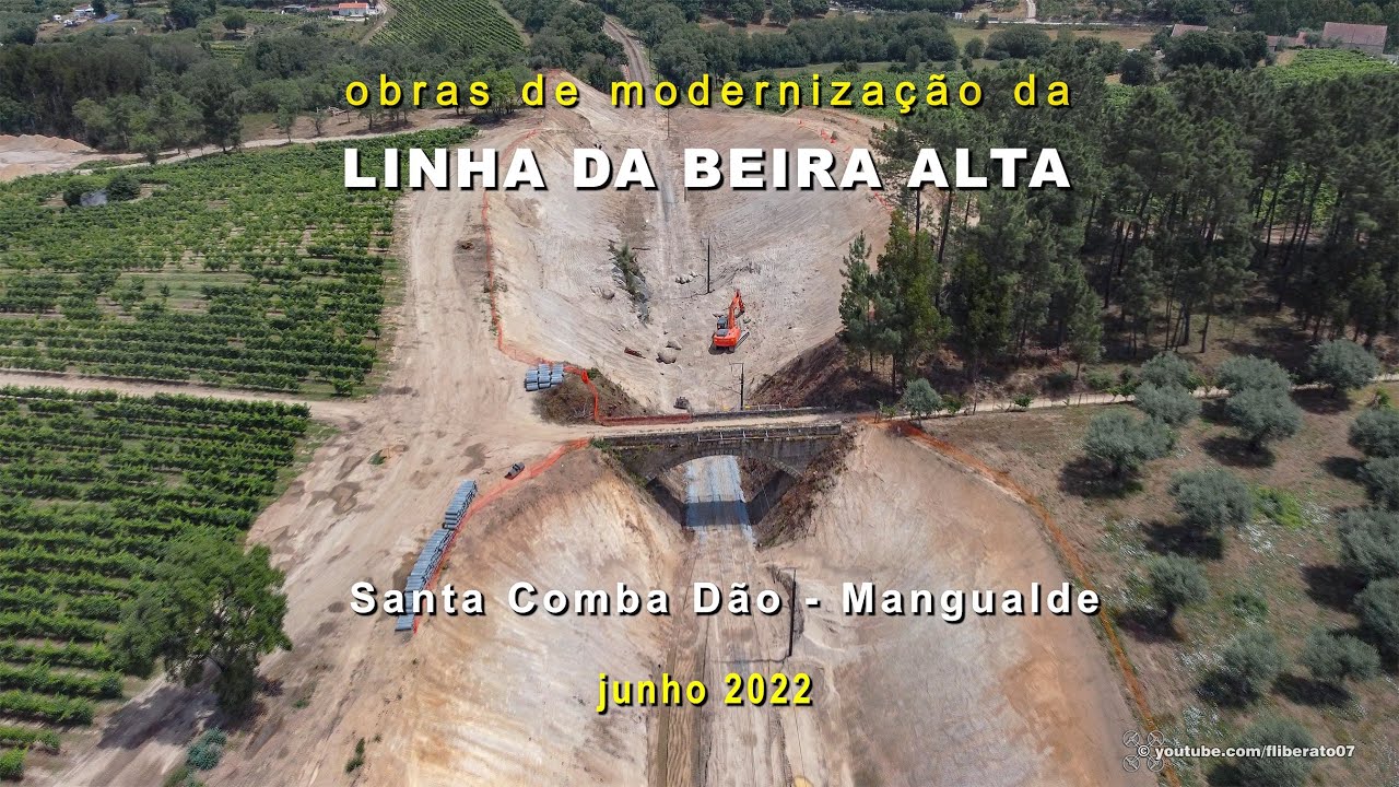 Obras modernização linha da Beira Alta Santa Comba Dão-Mangualde junho 2022