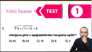 Canlı Matematik Dersleri 31 - 8.Ödev (Köklü Sayılar Test 1)