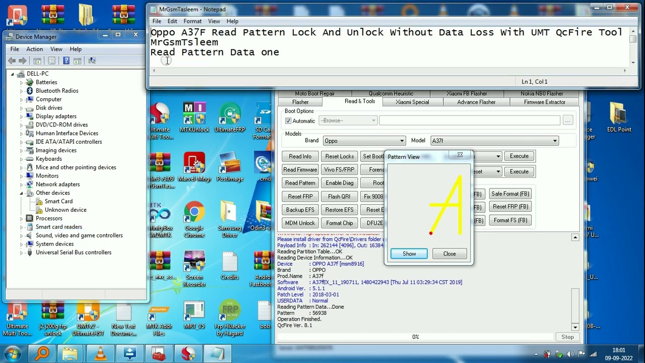 Oppo A37F Read Pattern Lock And Unlock Without Data Loss With UMT QcFire Tool By 