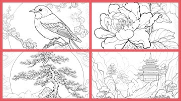 Color By Number Moments of Zen Color App Collection Bird Blossom Temple Walkthrough #coloringbook