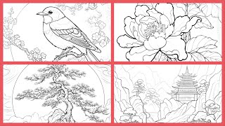 Color By Number Moments of Zen Color App Collection Bird Blossom Temple Walkthrough #coloringbook screenshot 5