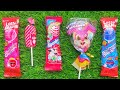 ASMR Most Popular Candys / some lots of colorful rainbow lollipop candy / unpacking chocolate eat