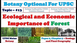 Ecological and Economic Importance of Forest II Utilization and Commercial Aspect II Forest Benefits