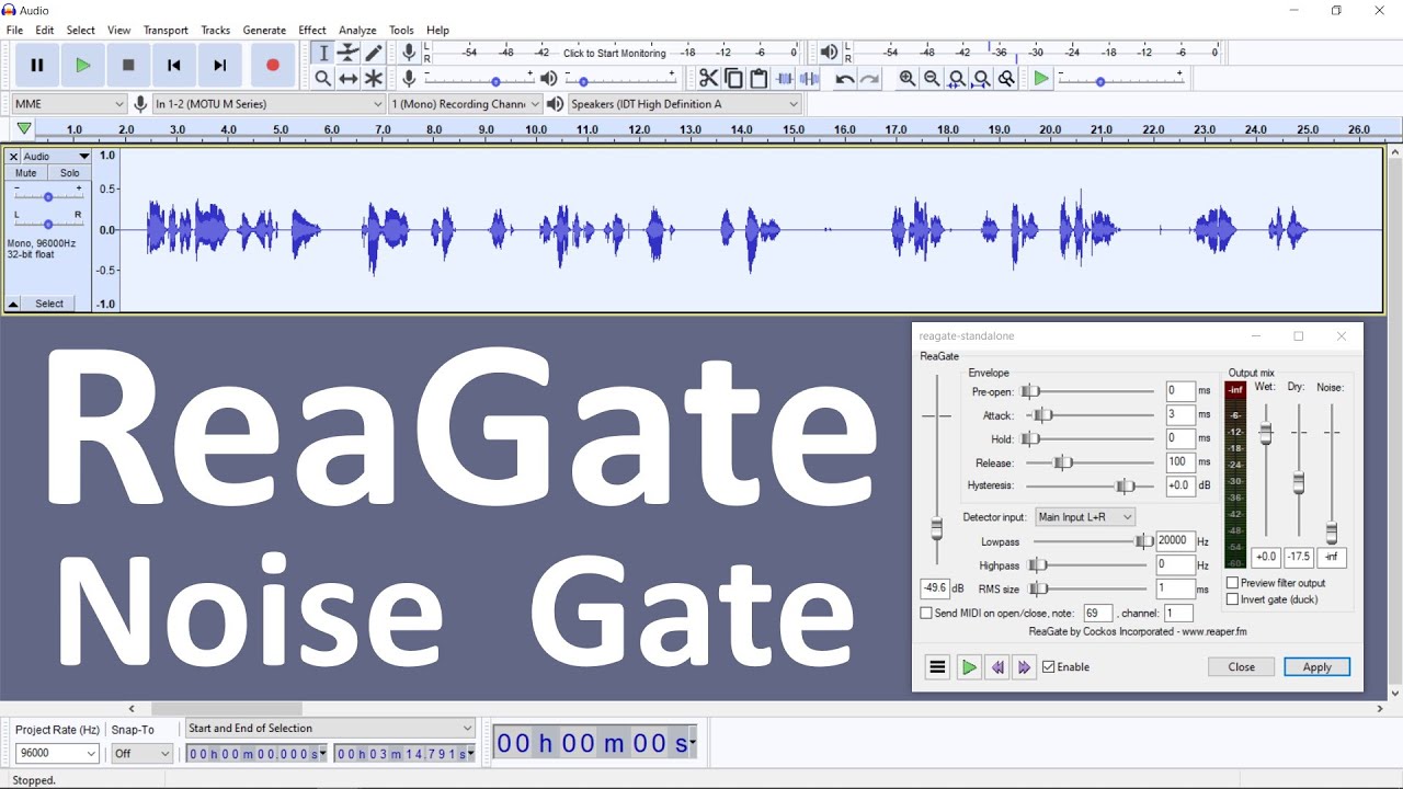 How To Use Reagate Noise Gate Plug In To Remove Unwanted Noise