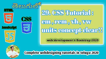 CSS Tutorial : em , rem , vw , vh detail explained | web development Tutorial #29 #ayushpenumatsa